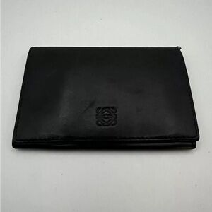 Loewe Black Leather Card Case Wallet EUC 4.4x2.8in